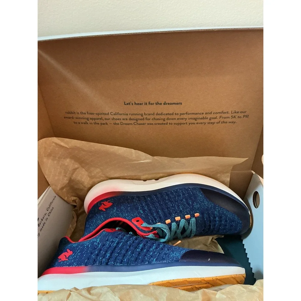 Rabbit Dream Chaser Mens Running Shoes‎ Blue Red Orange Sz 12 M